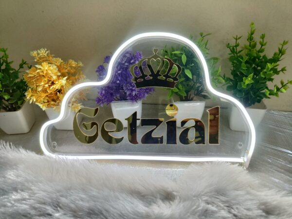 Personalized Neon Name Light with cloud Design - Image 3